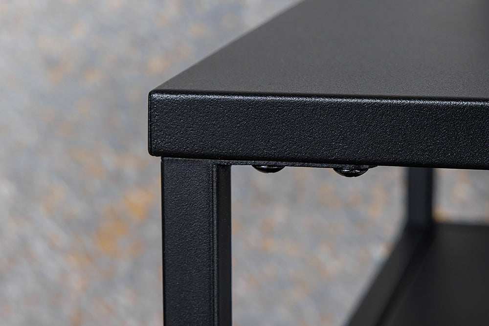 Elegante Konsole mit Ablage ACERO 100cm schwarz Metall