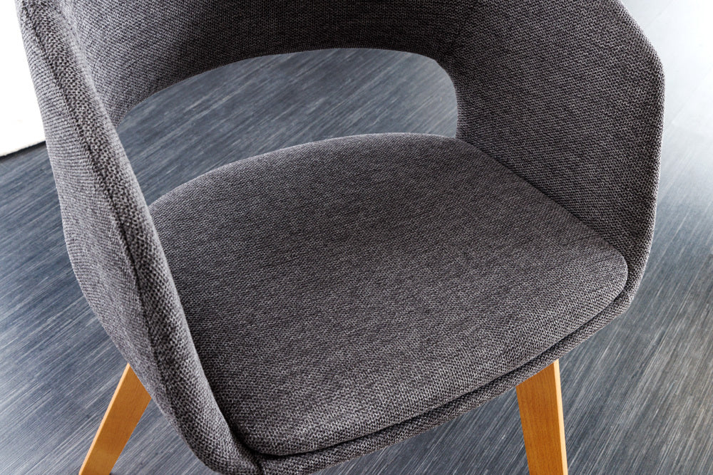 Design Stuhl DENMARK grau Eichoptik Holzbeine