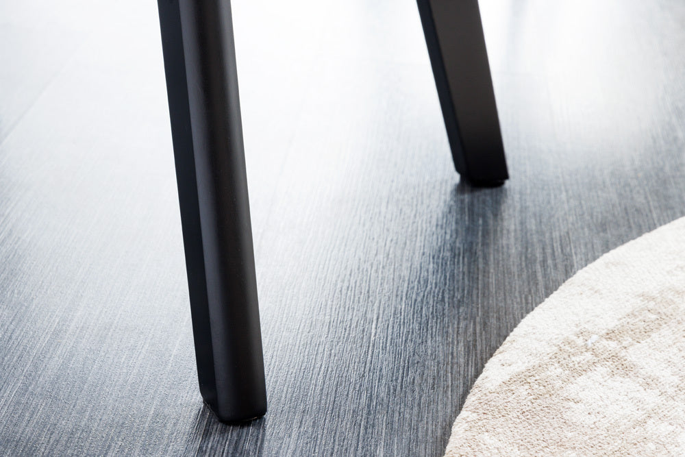 Design Stuhl DENMARK senfgelb schwarze Holzbeine