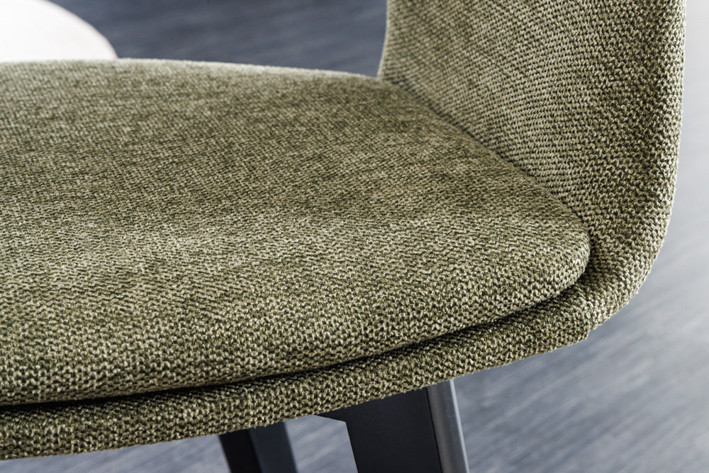 Design Stuhl DENMARK grün schwarze Holzbeine