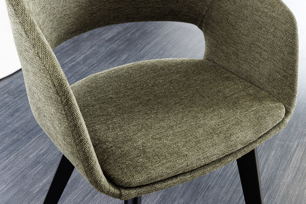 Design Stuhl DENMARK grün schwarze Holzbeine