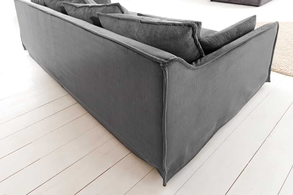 Hussensofa 3-Sitzer PARADISO 200cm Cord grau Federkern