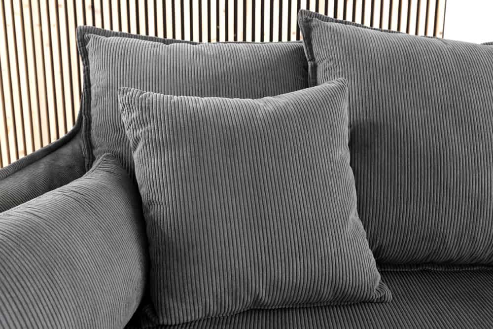 Hussensofa 3-Sitzer PARADISO 200cm Cord grau Federkern