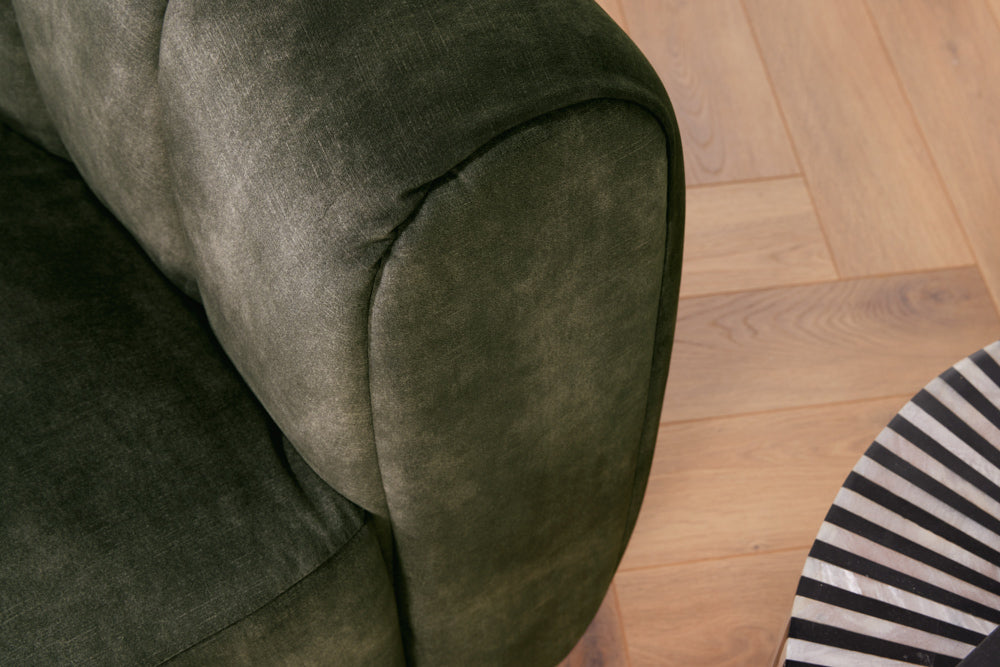 Bequemer Premium Drehsessel SALON Samt dunkelgrün Sessel