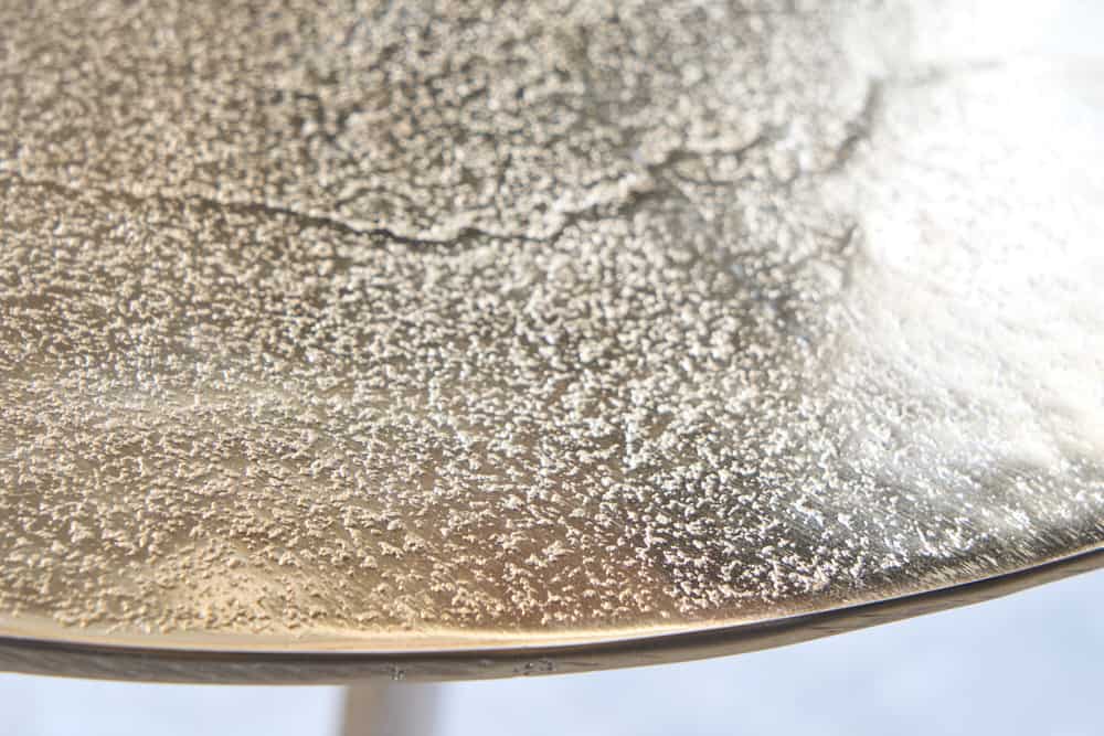 Eleganter Aluminium Beistelltisch GRACE 45x60cm gold Handarbeit