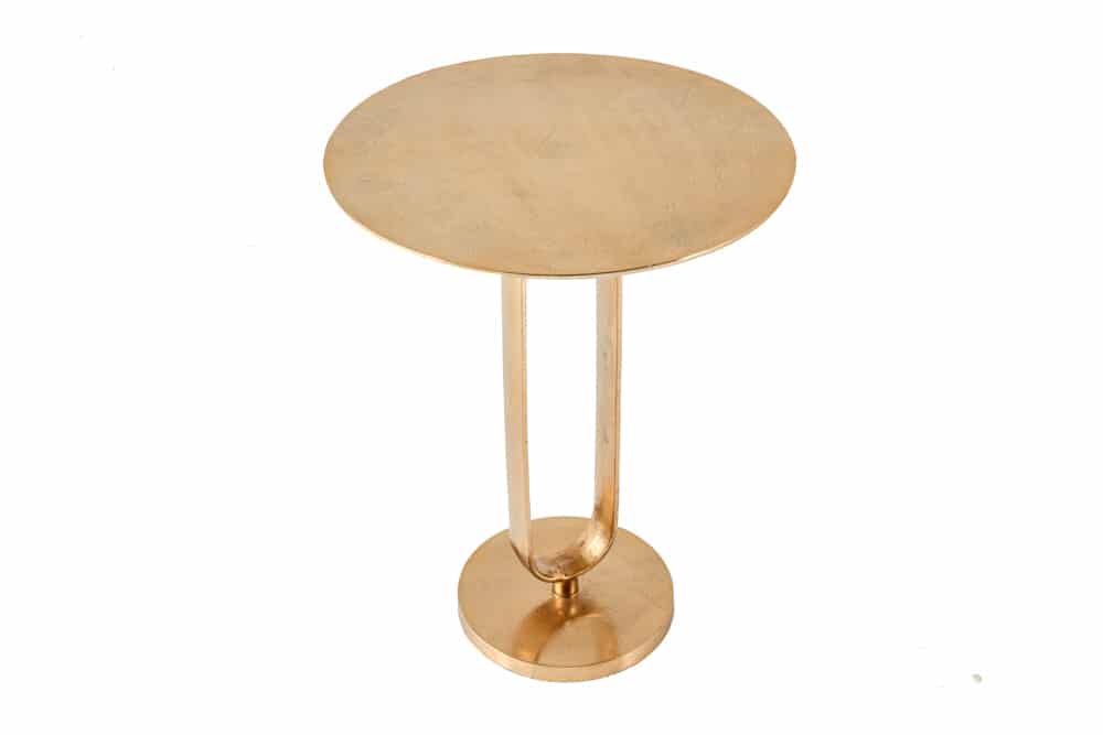 Eleganter Aluminium Beistelltisch GRACE 45x60cm gold Handarbeit