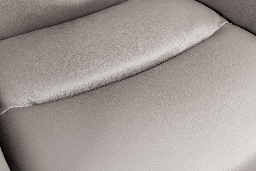 Bequemer Drehstuhl CHARLES III taupe Echtleder Mikrofaser