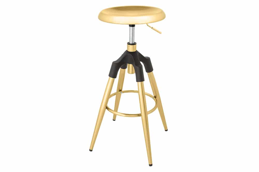 Urbaner Barhocker FABRICA gold schwarz höhenverstellbar Metall