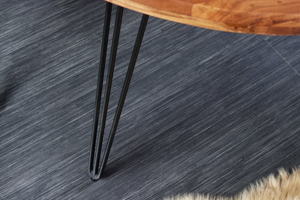 Industrie-Look Esstisch ALINA rund 120cm natural Akazie