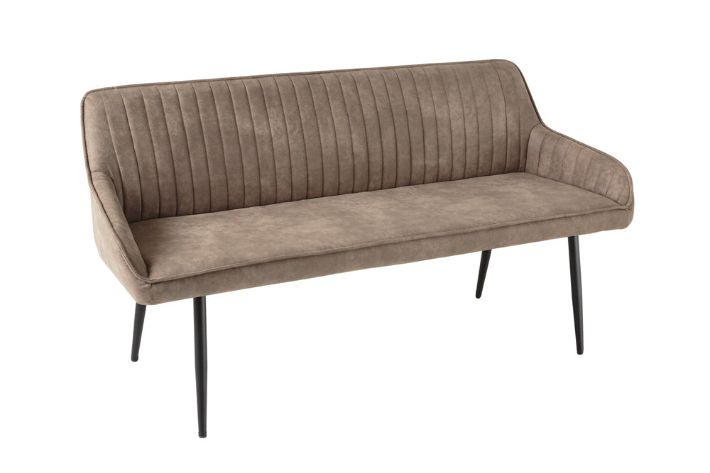 Elegante Sitzbank MILAN ca.160cm Mikrofaser taupe Armlehnen