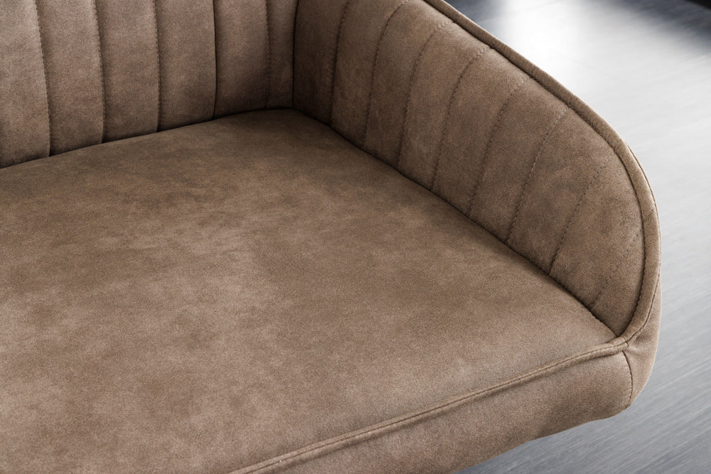 Elegante Sitzbank MILAN ca.160cm Mikrofaser taupe Armlehnen