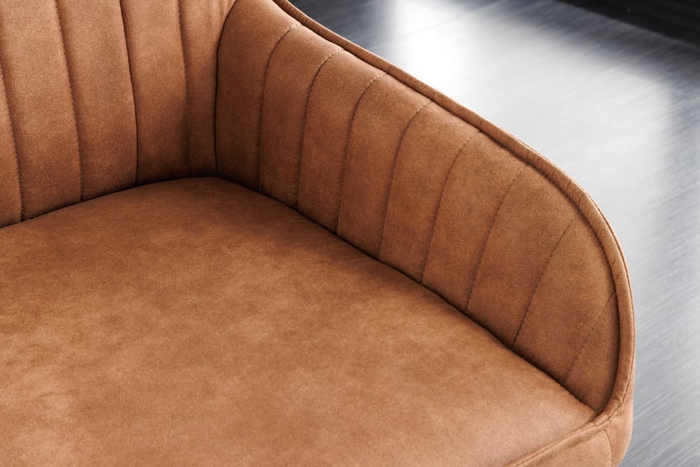 Elegante Sitzbank MILAN ca.160cm Mikrofaser vintage-braun Armlehnen