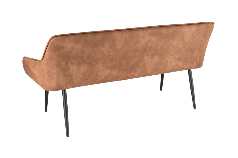 Elegante Sitzbank MILAN ca.160cm Mikrofaser vintage-braun Armlehnen