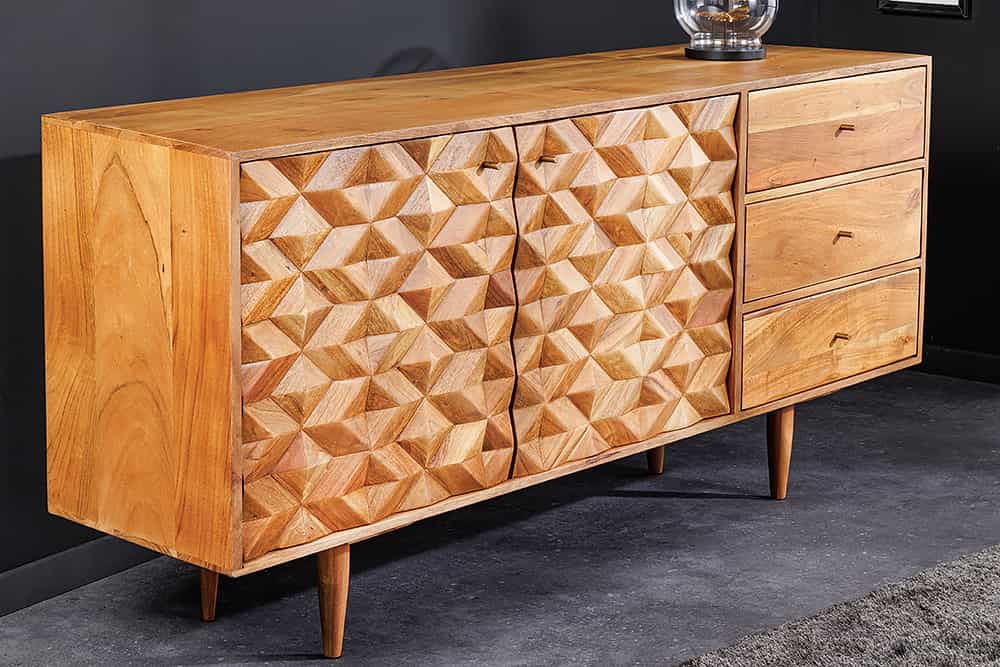 Dekoratives Sideboard MOSAICO 145cm Akazie Kommode