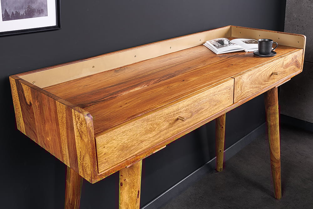 Design Konsolentisch BELLEZA 110cm natural Sheesham Schreibtisch