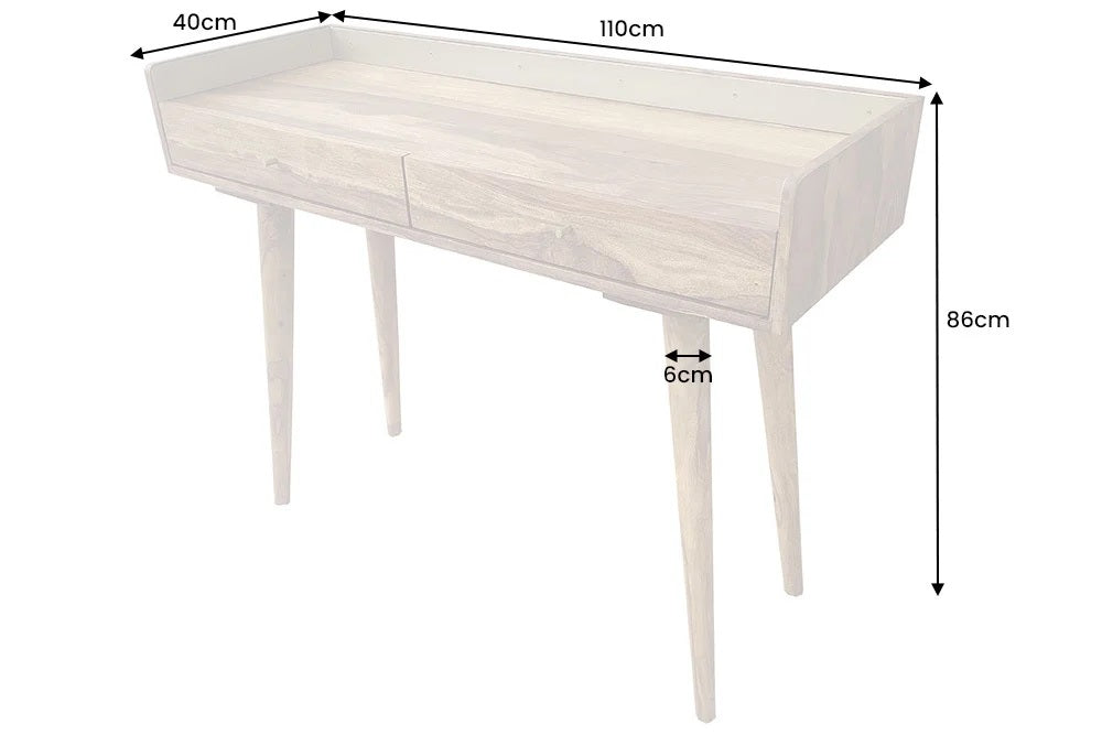 Design Konsolentisch BELLEZA 110cm natural Sheesham Schreibtisch