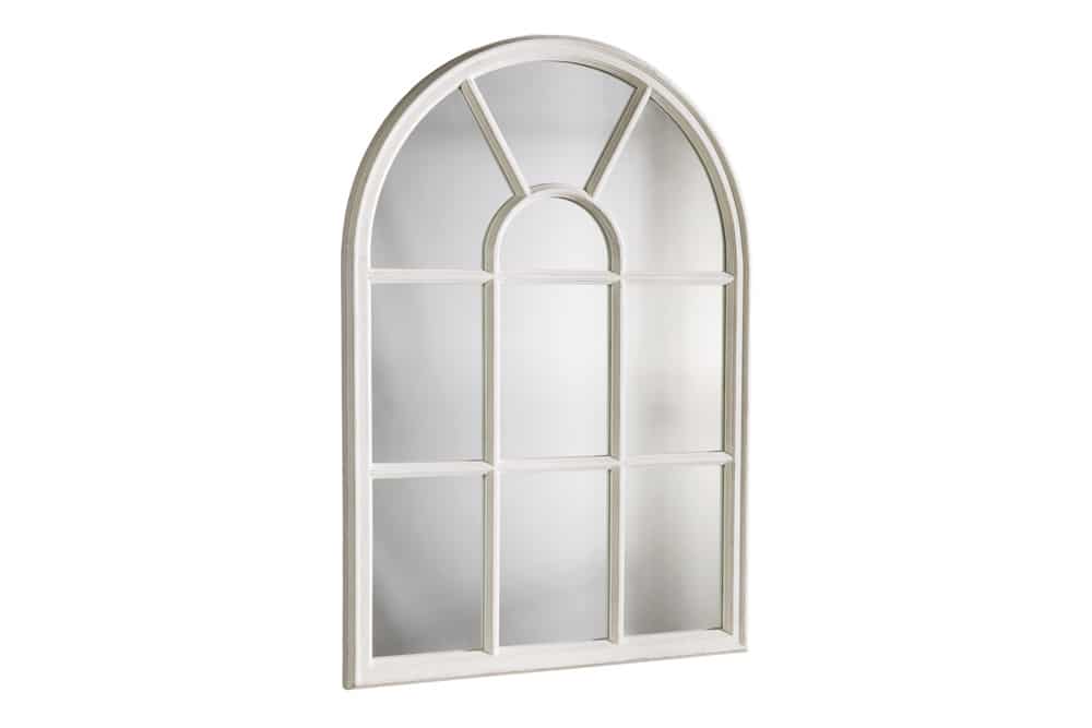 Shabby Chic Rundbogen-Fenster-Spiegel 100cm weiss Landhaus