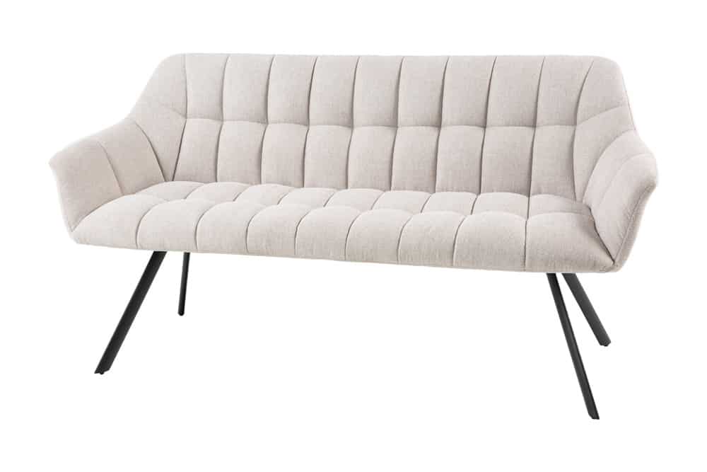 Moderne Sitzbank LYON 165cm mit Lehnen champagner beige