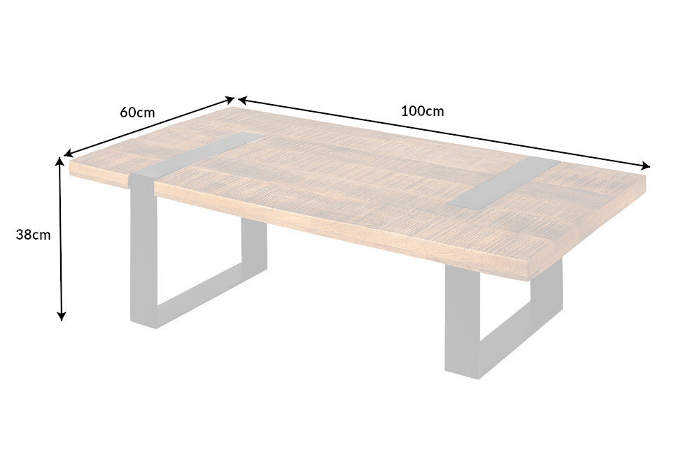 Massiver Couchtisch ARTE-PLUS 100cm natural Mango-Holz