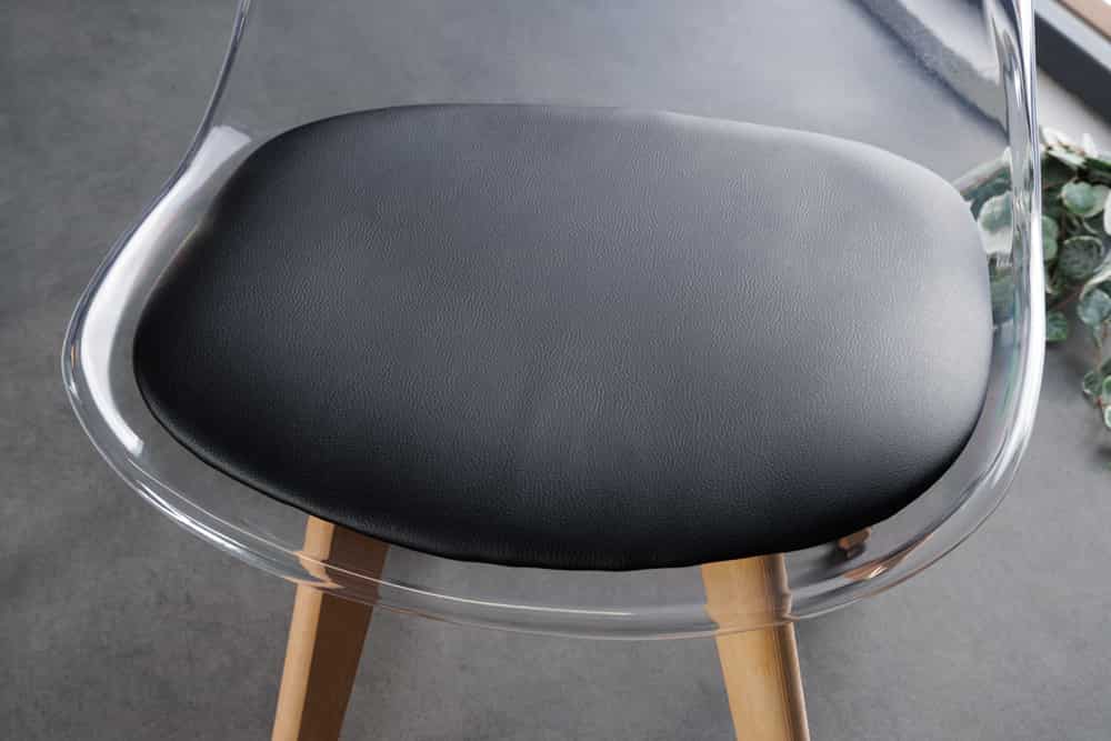 4er Set Design-Klassiker Stuhl NORWAY transparent schwarz Buchenholz
