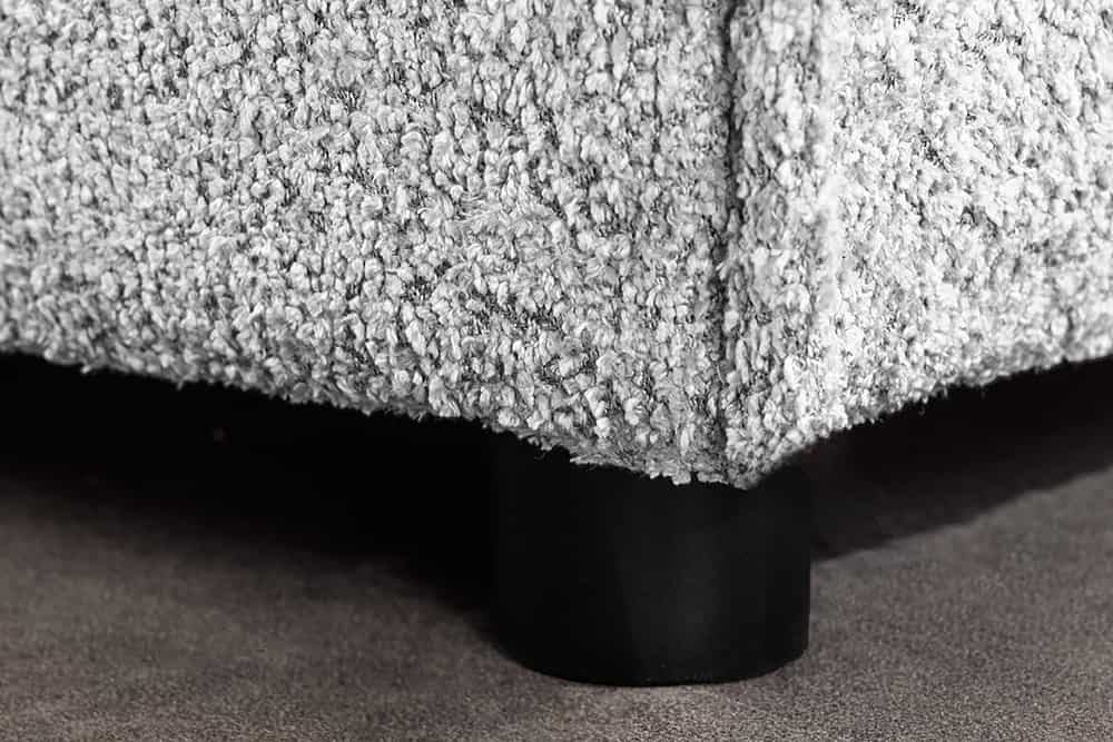 Moderner Hussenhocker PARADISO 100cm Bouclé grau Federkern