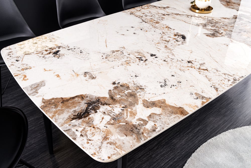 Eleganter Esstisch VENEZIA 180cm weiss Marmor-Optik Keramik