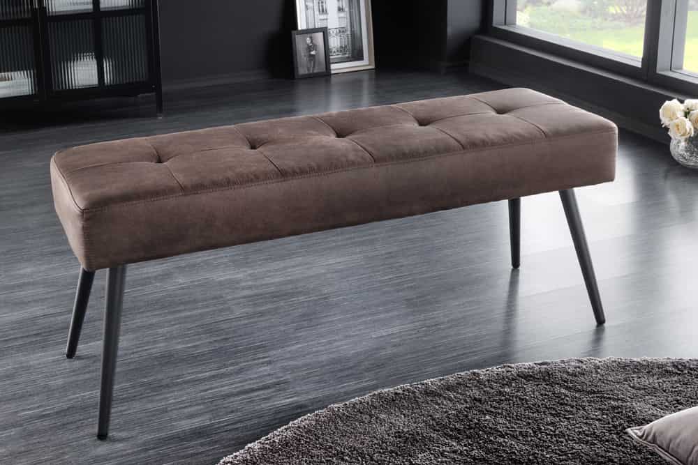 Moderne Polsterbank BELLE 100cm braun Mikrofaser Interieur-Tipp