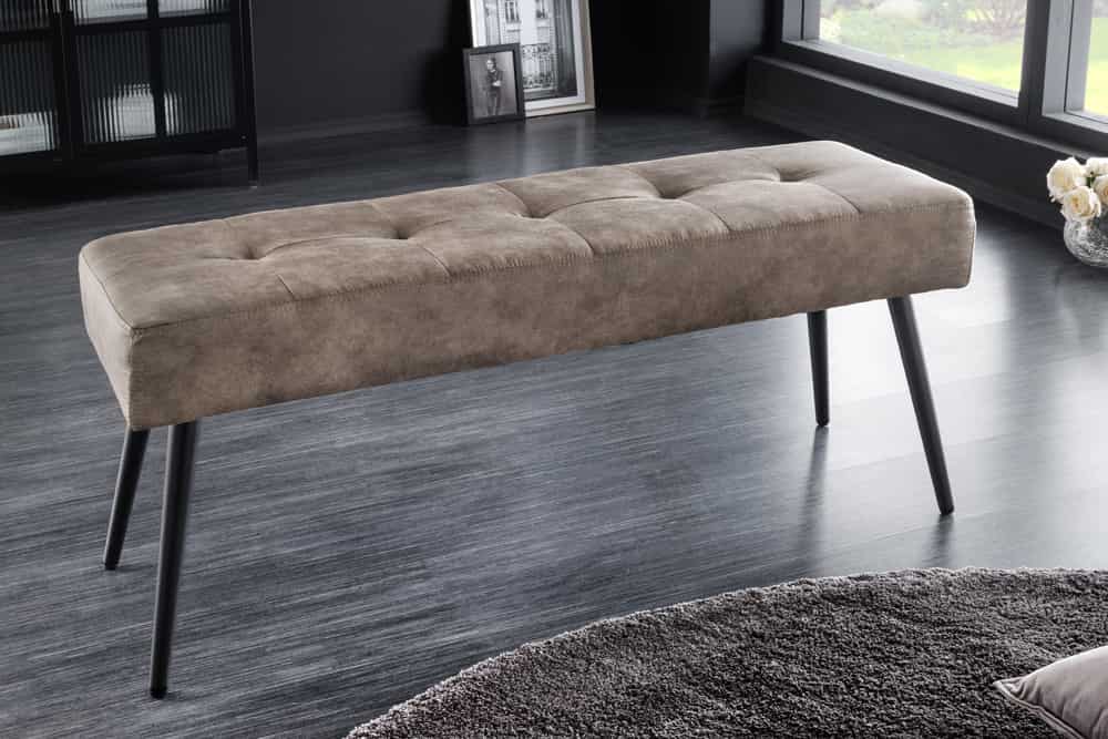 Moderne Polsterbank BELLE 100cm taupe Mikrofaser Interieur-Tipp