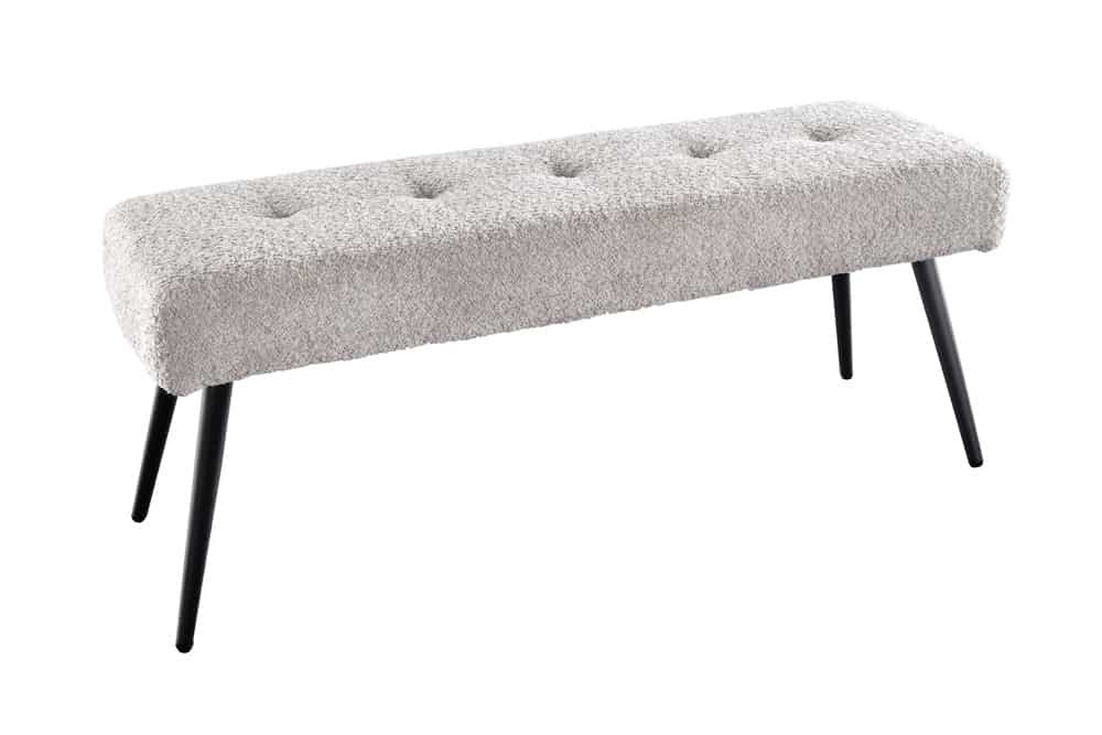 Moderne Sitzbank BELLE 100cm champagner Bouclé Interieur-Tipp