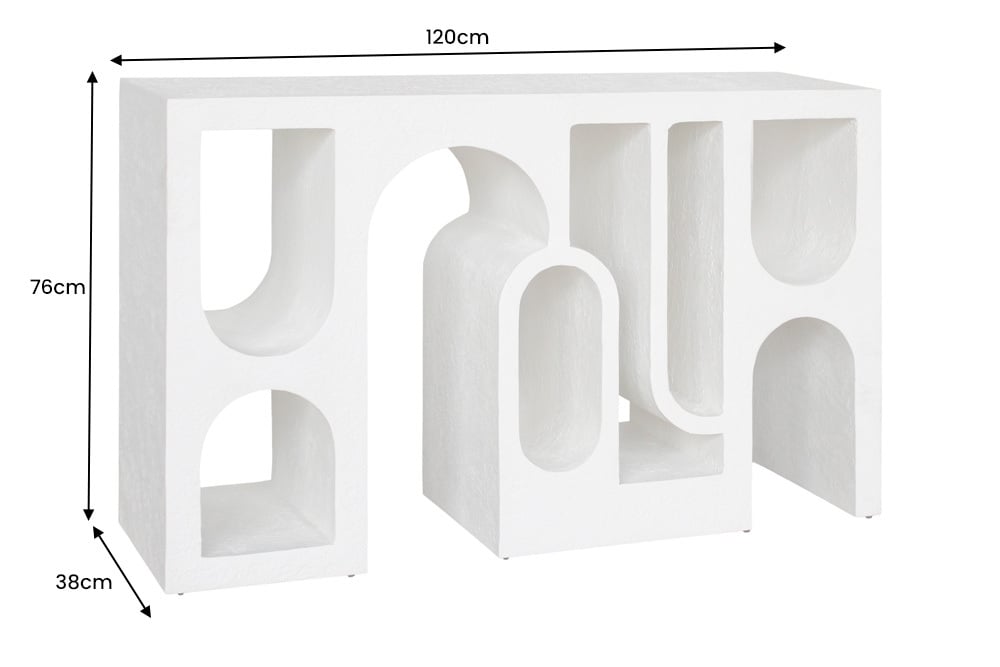 Design Konsolentisch ARCO 120cm kupfer Beton Rost-Optik
