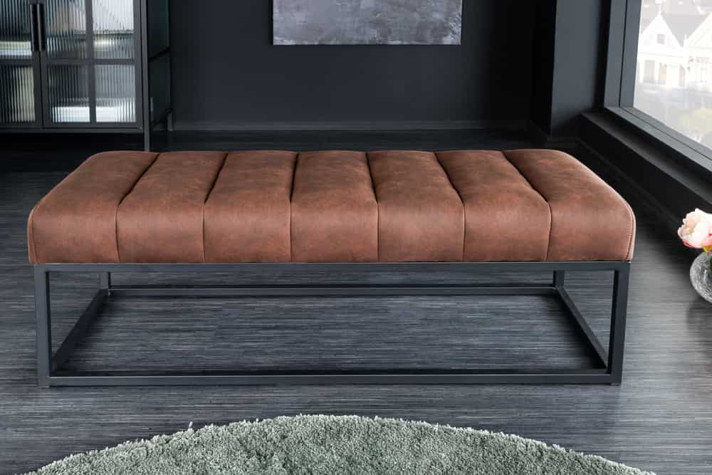 Design Sitzbank BELLE ca.110cm vintage braun Mikrofaser Interieur