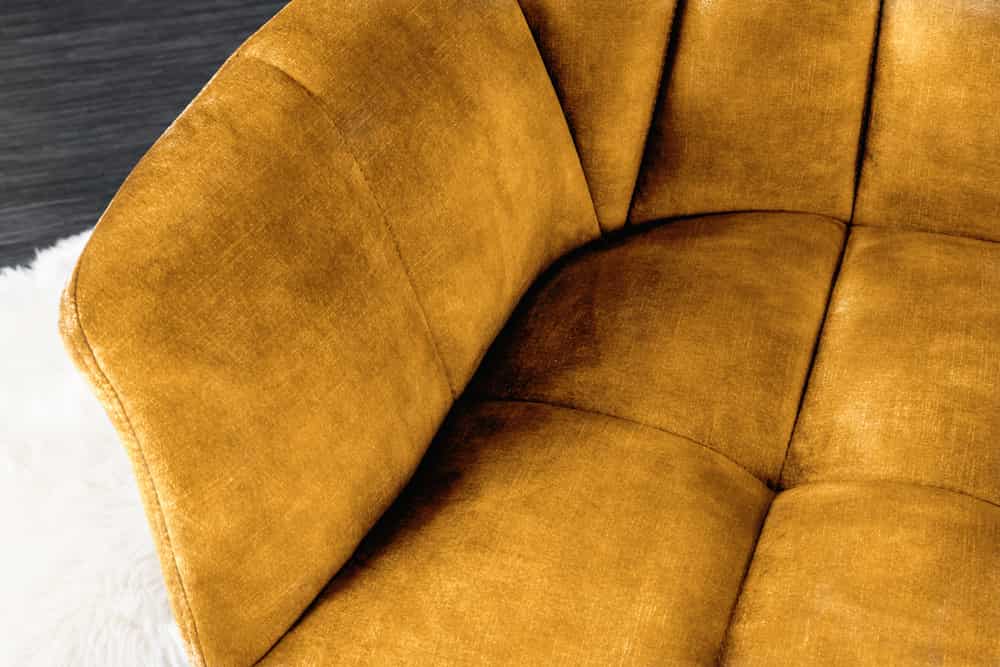 Moderne Sitzbank LYON 165cm Samt senfgelb mit Lehnen