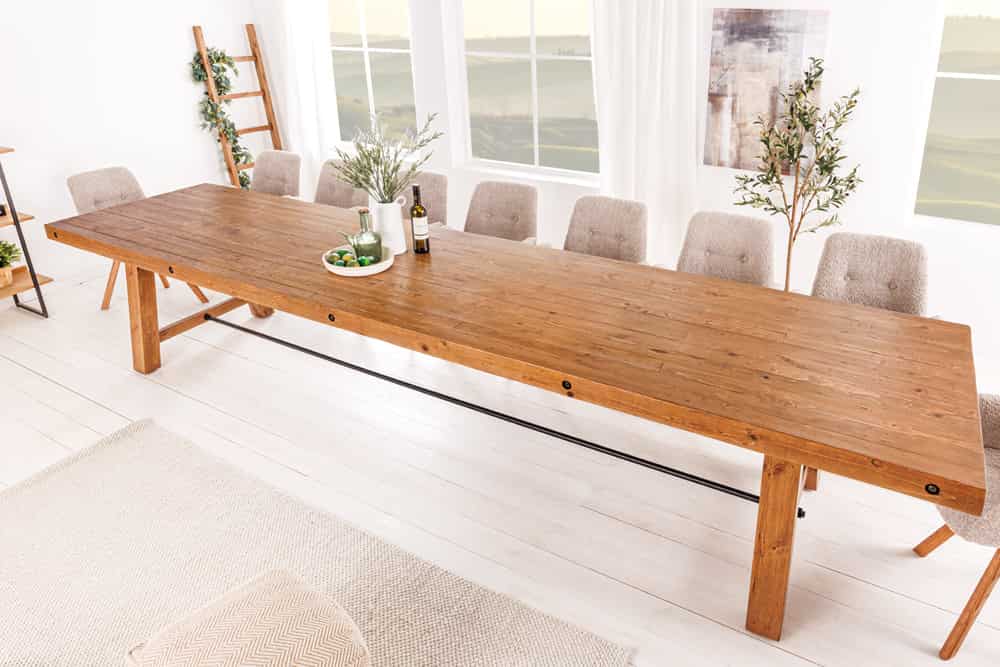 Massiver Esstisch DOMAINE 400cm natur recyceltes Pinienholz