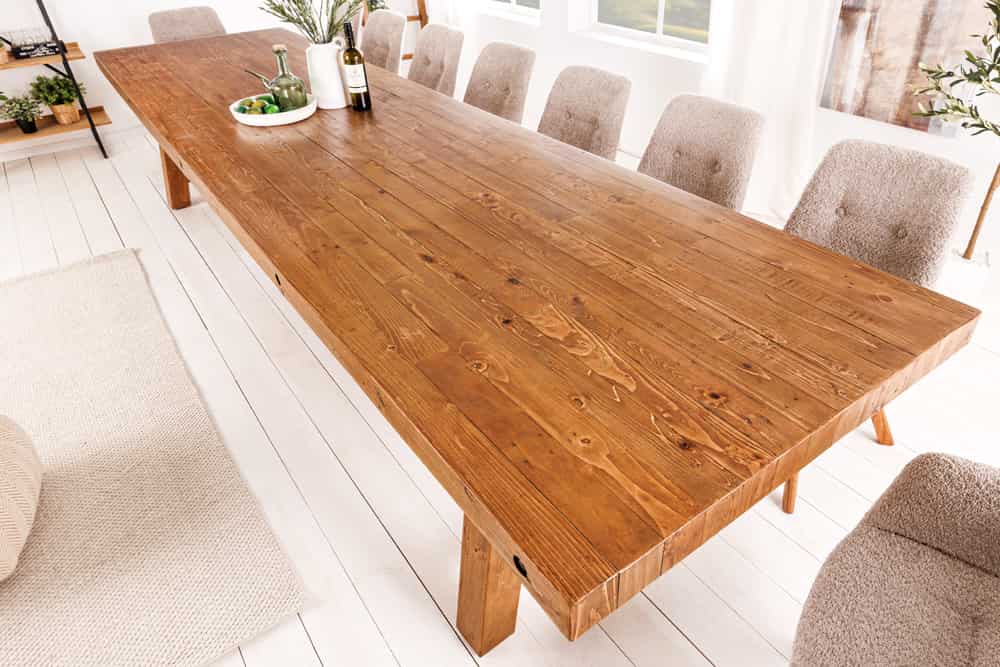 Massiver Esstisch DOMAINE 300cm natur recyceltes Pinienholz – LebensWohnArt