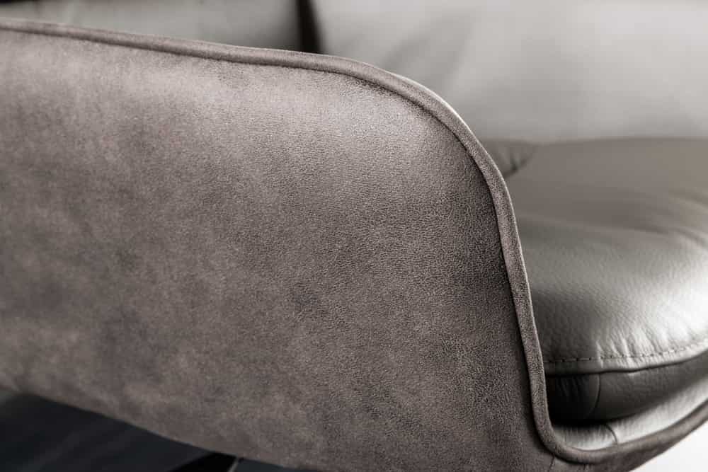 Echtleder Barstuhl CHARLES taupe höhenverstellbar drehbar Armlehnen