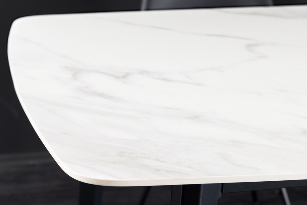 Eleganter Esstisch VENEZIA 180cm weiss-schwarz Marmor-Optik Keramik