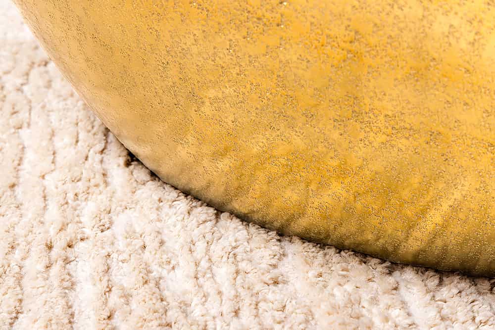 Design Couchtisch MARTELLO 75cm gold Metall Hammerschlag