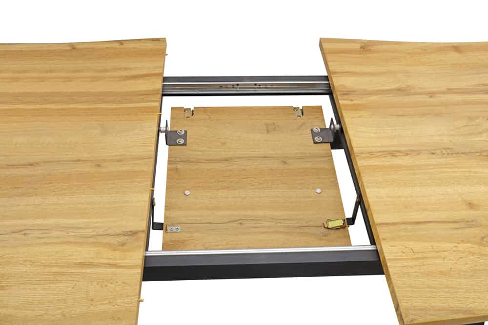 Ausziehbarer Esstisch OAKLAND 180-220cm Wildeiche-Design Baumkante