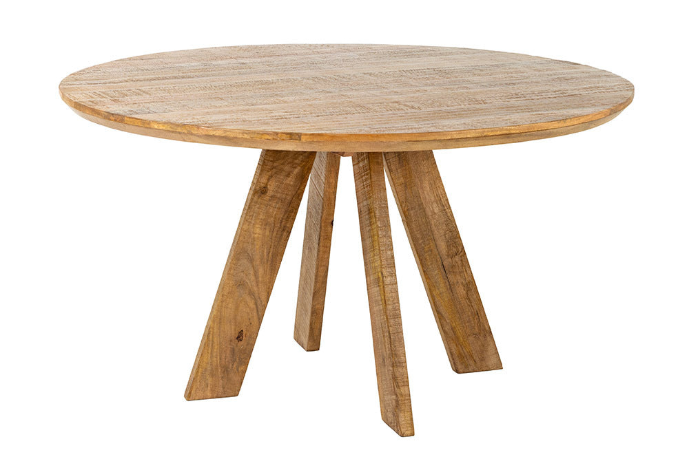 Runder Massivholz Esstisch GALAXY 140cm rund Mangoholz braun