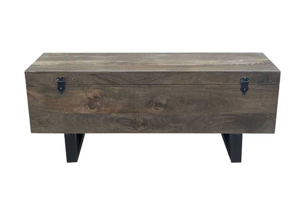 Industrial Couchtisch FABRICA 115cm braun Mangoholz Truhe