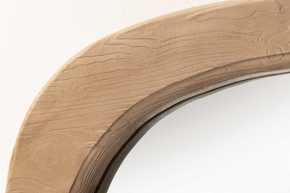 Massivholz Spiegel PIEGATO 105cm beige Pinienholz abgerundet