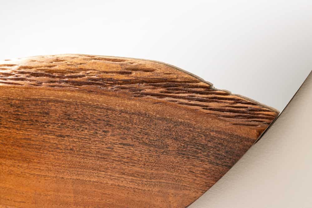 Massivholz Spiegel ROTTERDAM rund 105cm braun Akazie Wandspiegel