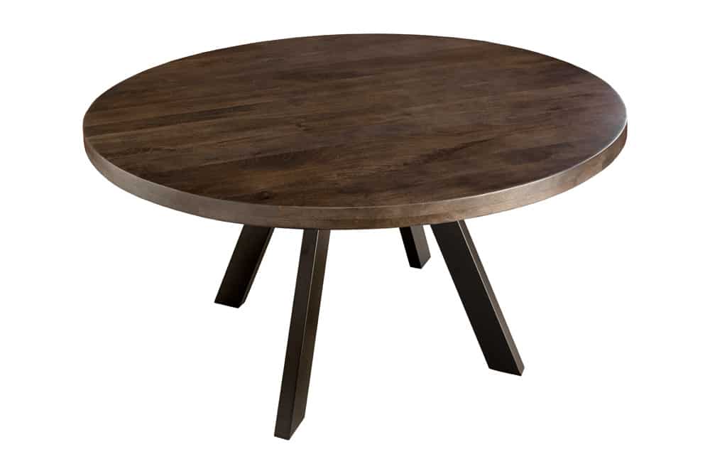 Runder Massivholz Esstisch ARTE 120cm taupe Mangoholz Esszimmerl