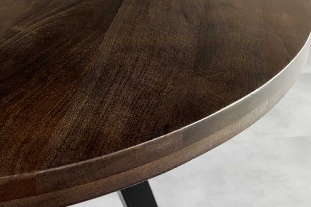 Runder Massivholz Esstisch ARTE 120cm taupe Mangoholz Esszimmerl
