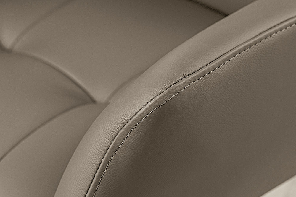 Drehbarer 360° Echtleder Stuhl SIGN taupe Federkern mit Armlehne