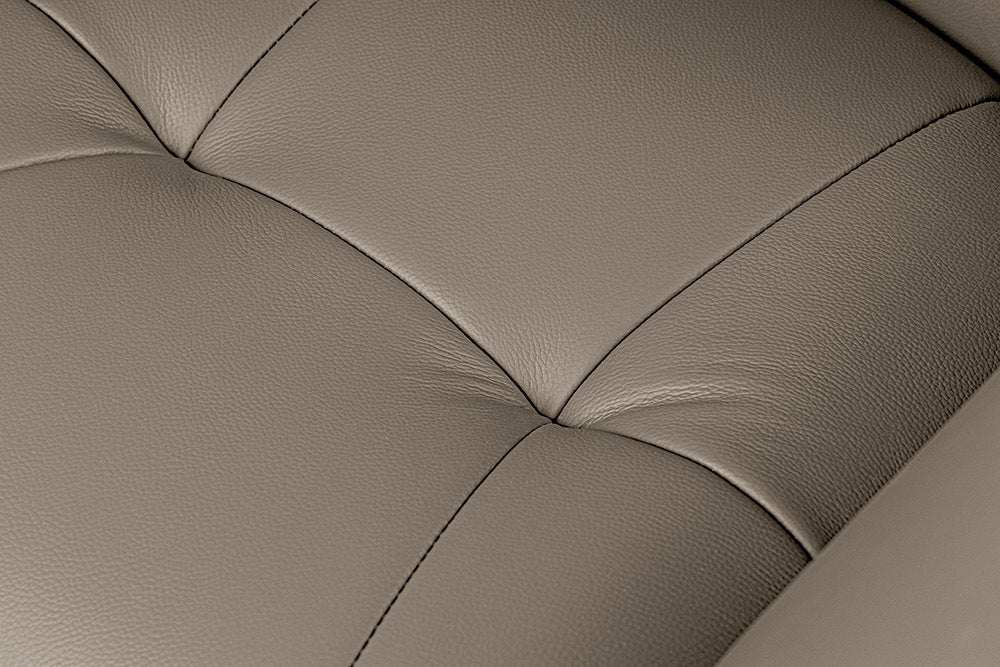 Drehbarer 360° Echtleder Stuhl SIGN taupe Federkern mit Armlehne