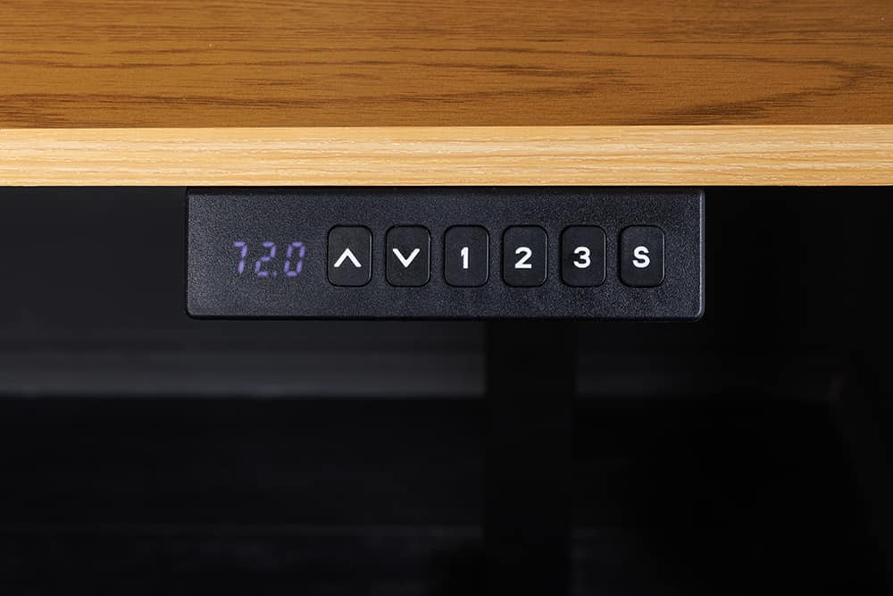 Höhenverstellbarer Schreibtisch KANTOR 120cm Eiche Metall