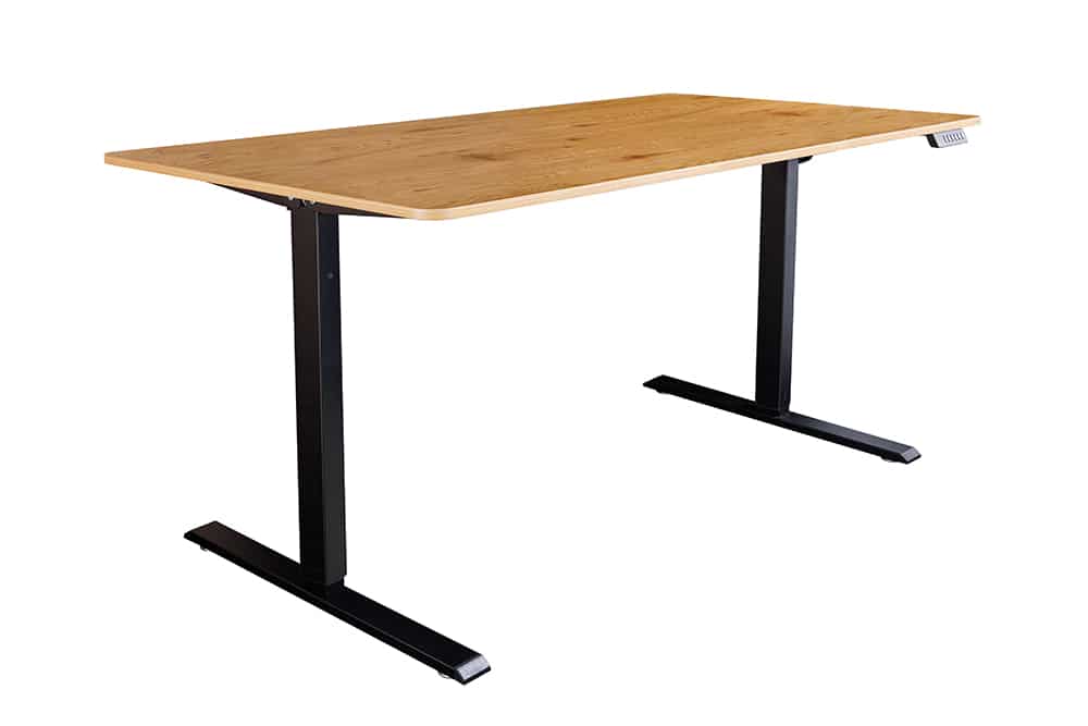 Höhenverstellbarer Schreibtisch KANTOR 120cm Eiche Metall