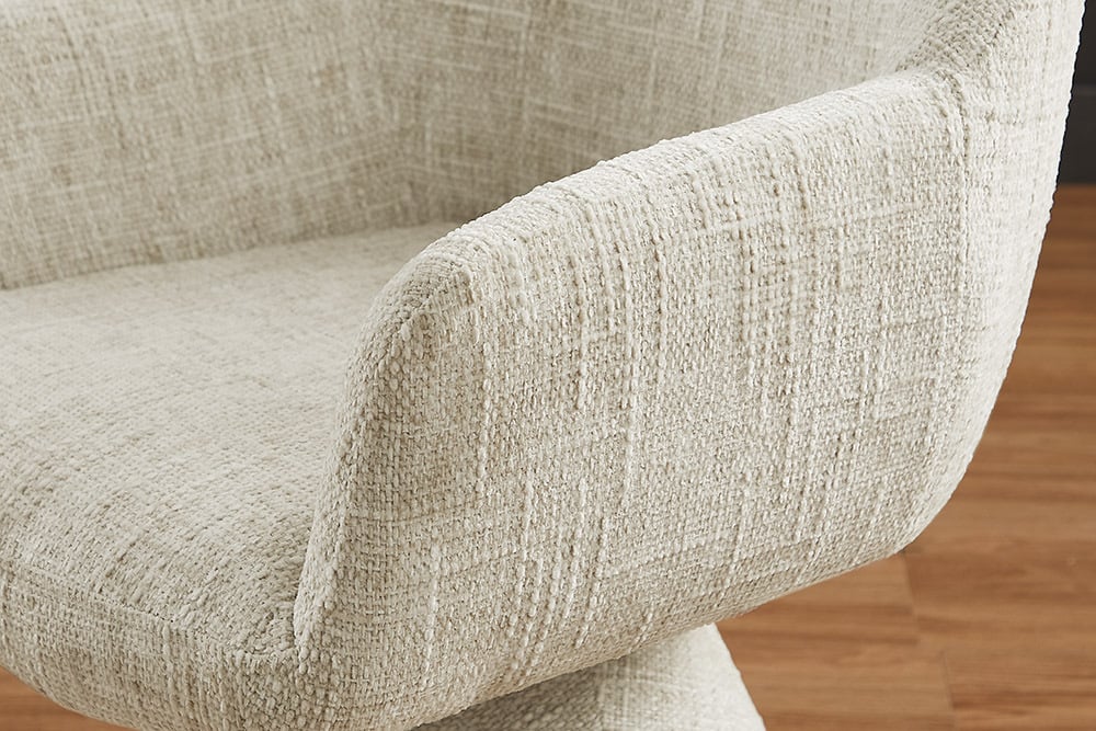 Komfortstuhl mit Drehfunktion BIENTO beige Chenille 180° Auto-Return