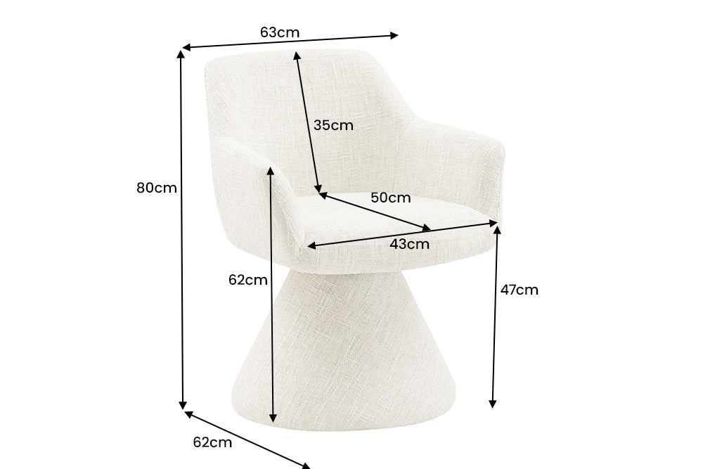 Komfortstuhl mit Drehfunktion BIENTO beige Chenille 180° Auto-Return